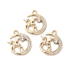 Rack Plating Alloy Crystal Rhinestone Pendants RB-L036-VF918-2-3