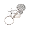 Tibetan Style Alloy with Natural Shell Keychain KEYC-JKC00929-5