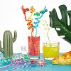 Gorgecraft 8Pcs 8 Colors PET Spiral Drinking Straws AJEW-GF0006-15-6