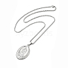 Non-Tarnish Stainless Steel Virgin Mary Pendant Necklace with Box Chains for Women NJEW-E066-01P-2