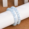 Dyed Natural Selenite Round Beaded Stretch Bracelets for Women G-U005-02H-3