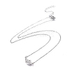 Brass Micro Pave Clear Cubic Zirconia Pendant Necklaces NJEW-R256-08P-2