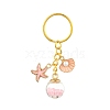 Glass Bottle with Glass Rhinestone & Alloy Enamel Keychain KEYC-FZ00019-2