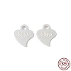 925 Sterling Silver Heart Chain Extender Connectors STER-P053-02S-1