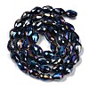 Opaque Solid Color Electroplate Glass Beads Strands EGLA-N013-P6mm-B01-2