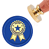 Brass Wax Seal Stamp with Handle AJEW-WH0184-0149-1