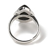 Natural Obsidian Teardrop Adjustable Rings RJEW-K371-08S-08-4