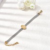 304 Stainless Steel Virgin Mary Bangles for Women BJEW-K295-01B-GP-2