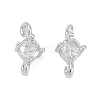 Brass Clear Cubic Zirconia Connector Charms KK-Z094-10P-1