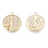 Brass Micro Pave Clear Cubic Zirconia Pendants KK-N216-566LG-1