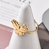 304 Stainless Steel Open Cuff Ring for Women RJEW-M049-05G-01-1