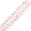 Electroplate Transparent Glass Beads Strands EGLA-K015-01A-1