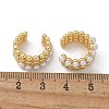 Rack Plating Brass Cuff Earrings with Plastic Pearl Beaded EJEW-D064-02G-3