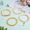 4Pcs 4 Style Natural Topaz Jade & Synthetic Citrine Stretch Bracelets Set with Glass Beaded BJEW-SW00105-07-3