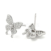 Rack Plating Brass Micro Pave Clear Cubic Zirconia Stud Earrings for Women EJEW-M260-13P-B-2