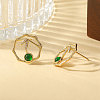 Brass Micro Pave Cubic Zirconia Stud Earrings for Women WGC9076-01-2