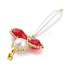 Glass Pearl Big Pendants PALLOY-MZ00384-01-4