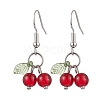 Cherry Glass Dangle Earrings EJEW-JE06255-3