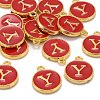 Golden Plated Alloy Enamel Charms X-ENAM-S118-03Y-4
