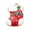 Christmas Theme Alloy Enamel Pendants X-ENAM-D060-04E-1