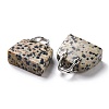 Natural Dalmatian Jasper Brass Pendants KK-E274-01P-015-3