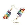 7 Chakra Round Gemstone Cluster Dangle Earrings EJEW-TA00514-4