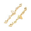 Brass Pave Clear Cubic Zirconia Connector Charms KK-Z139-12G-04-2
