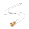 Glass Perfume Vial with Crown Pendant Necklace NJEW-H218-01H-3