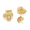 Rack Plating Brass Micro Pave Clear Cubic Zirconia Stud Earrings EJEW-K299-01G-D-4