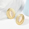 Ion Plating(IP) 304 Stainless Steel Cat Eye Stud Earrings for Women EJEW-A119-01G-2