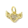 Real 18K Gold Plated Brass Pave Cubic Zirconia Pendants KK-M283-08C-01-1