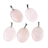 Natural Rose Quartz Pendants G-T138-207B-1