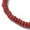 Natural Red Jasper Rondelle & Pearl Beaded Stretch Bracelets BJEW-JB09918-01-4
