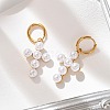 304 Stainless Steel Plastic Pearl Dangle Earrings EJEW-U044-01G-2