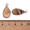 Natural Picture Jasper Faceted Pendants G-Q606-104G-07-3