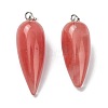 Cherry Quartz Glass Pointed Pendants G-F705-01Q-P-2