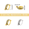 CHGCRAFT 8Pcs 2 Colors Alloy Wrap Cuff Ring AJEW-CA0002-84-2