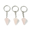 Natural Rose Quartz Cone Pendant Keychain G-Z033-01T-P-1