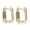 Brass Micro Pave Cubic Zirconia Huggie Hoop Earring EJEW-T046-010C-NF-1