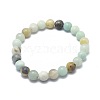 Natural Amazonite Bead Stretch Bracelets BJEW-K212-B-007-2