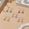 5 Pair 5 Color Bling Resin Flat Round Dangle Earrings EJEW-JE05155-2