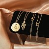 304 Stainless Steel Stackable Double Layer Necklaces NJEW-S435-03G-B-1