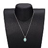 Trendy Synthetic Turquoise Pendant Necklaces and Ear Studs Jewelry Sets SJEW-JS00848-3