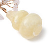 Natural Rose Quartz Chips Tree of Life Decorations with Topaz Gourd Base DJEW-P021-A01-3