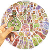 50Pcs Cute Flower Glass Bottle  Cartoon Paper Stickers PW-WGBC688-01-3