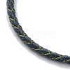 Polyester Cord Braided Bracelet Makings MAK-Z003-01G-06-2