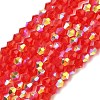 Electroplate Transparent Glass Beads Strands EGLA-K015-18A-1