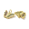Brass Micro Pave Colorful Cubic Zirconia Charms KK-E068-VF101-3