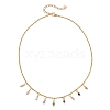 3MM Faceted Round Natural Multicolor Tourmaline Pendant Bib Necklaces with 304 Stainless Steel Cable Chains NJEW-JN05943-4