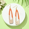 Two Tone Resin & Wood Dangle Earrings EJEW-JE05508-03-3